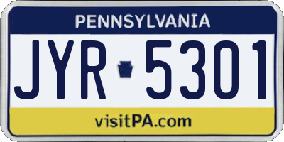 PA license plate JYR5301