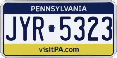 PA license plate JYR5323