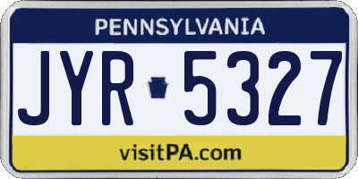 PA license plate JYR5327