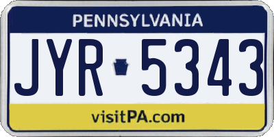 PA license plate JYR5343