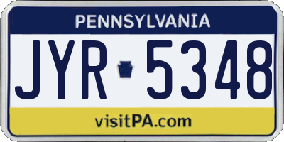PA license plate JYR5348