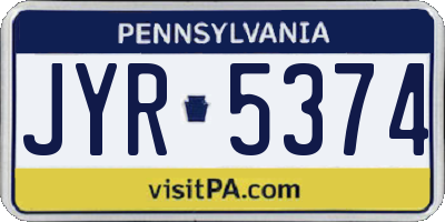 PA license plate JYR5374