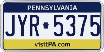 PA license plate JYR5375
