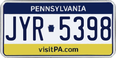 PA license plate JYR5398