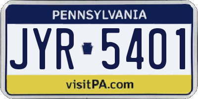 PA license plate JYR5401