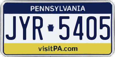 PA license plate JYR5405