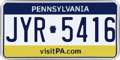 PA license plate JYR5416