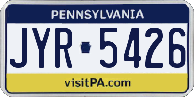 PA license plate JYR5426