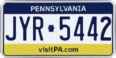 PA license plate JYR5442