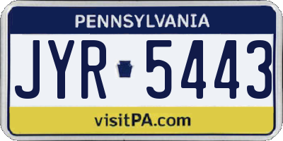PA license plate JYR5443