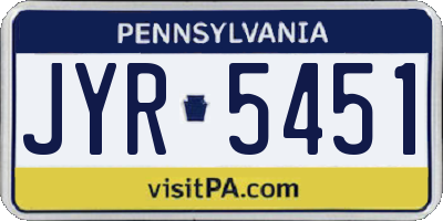 PA license plate JYR5451