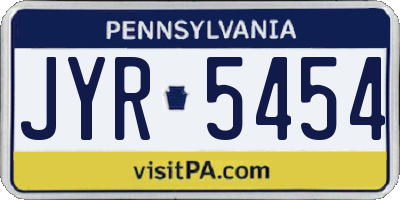 PA license plate JYR5454