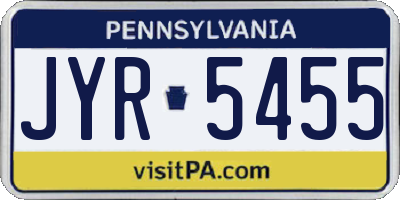 PA license plate JYR5455