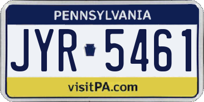 PA license plate JYR5461
