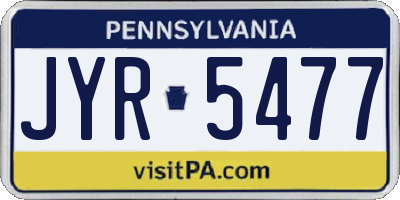 PA license plate JYR5477