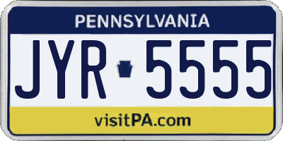 PA license plate JYR5555