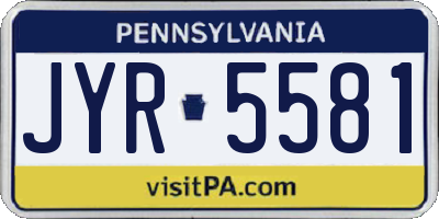 PA license plate JYR5581