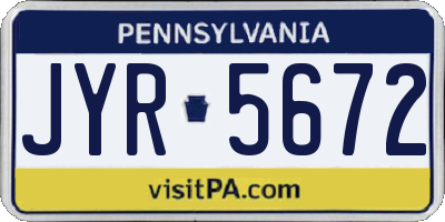 PA license plate JYR5672
