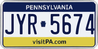 PA license plate JYR5674