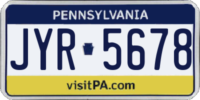 PA license plate JYR5678