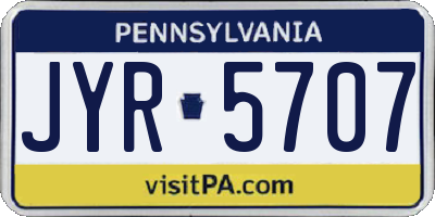 PA license plate JYR5707