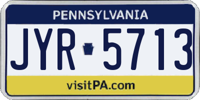 PA license plate JYR5713