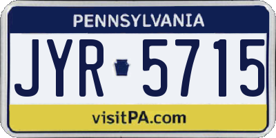 PA license plate JYR5715