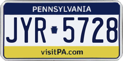 PA license plate JYR5728