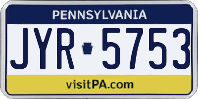 PA license plate JYR5753