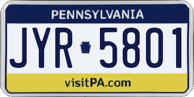 PA license plate JYR5801
