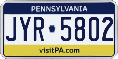 PA license plate JYR5802