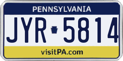 PA license plate JYR5814