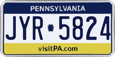 PA license plate JYR5824
