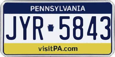PA license plate JYR5843