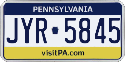 PA license plate JYR5845