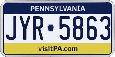 PA license plate JYR5863