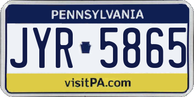 PA license plate JYR5865