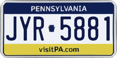 PA license plate JYR5881