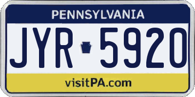 PA license plate JYR5920