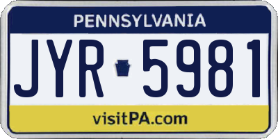 PA license plate JYR5981
