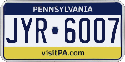 PA license plate JYR6007