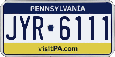 PA license plate JYR6111