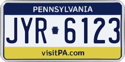 PA license plate JYR6123