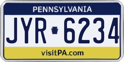 PA license plate JYR6234