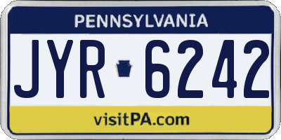 PA license plate JYR6242