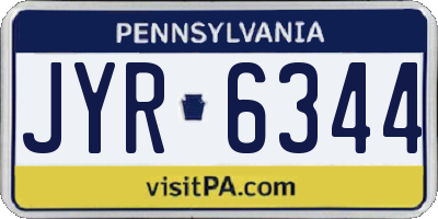 PA license plate JYR6344