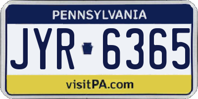PA license plate JYR6365