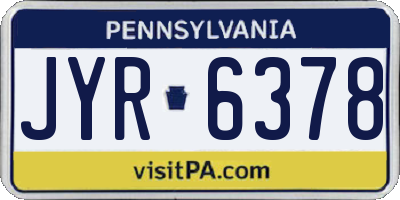 PA license plate JYR6378