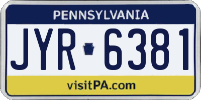PA license plate JYR6381