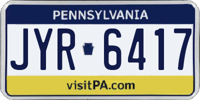 PA license plate JYR6417